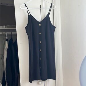 Elegant Black Button-Down Women's Dress